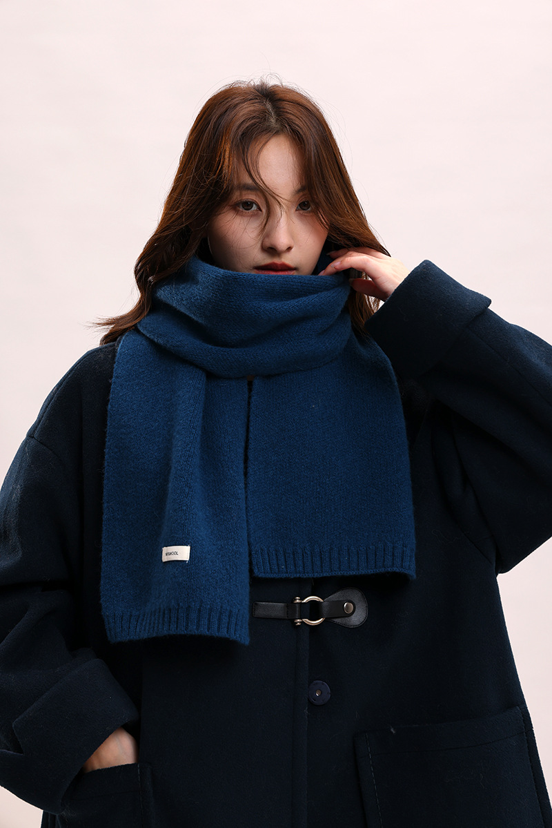 Sciarpa in lana lavorata a maglia 100% cashmere, collo spesso per donna e uomo, calda coppia genitore-figlio stile autunno/inverno, alla moda e_voghion.com