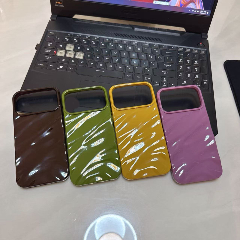 光面面板褶皱波浪17pro适用苹果16promax手机壳15/14手感素材壳7P|undefined
