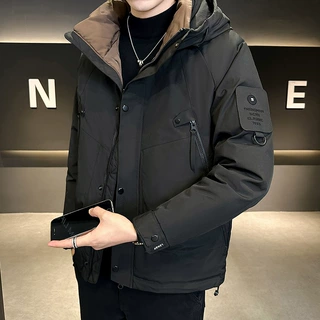 户外工装保暖羽绒服可二开男士跨境潮流直播连帽外套