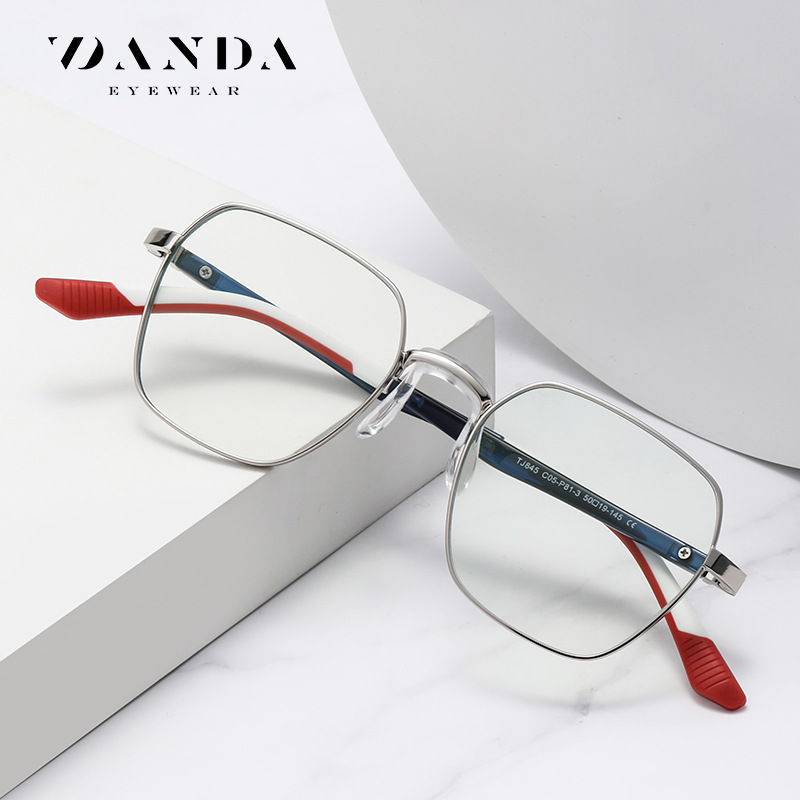 Nuevo TR anti-azul gafas de luz TJ845 moda hombres y mujeres de los mismos vidrios lisos multilaterales pueden equiparse con gafas ópticas de grado