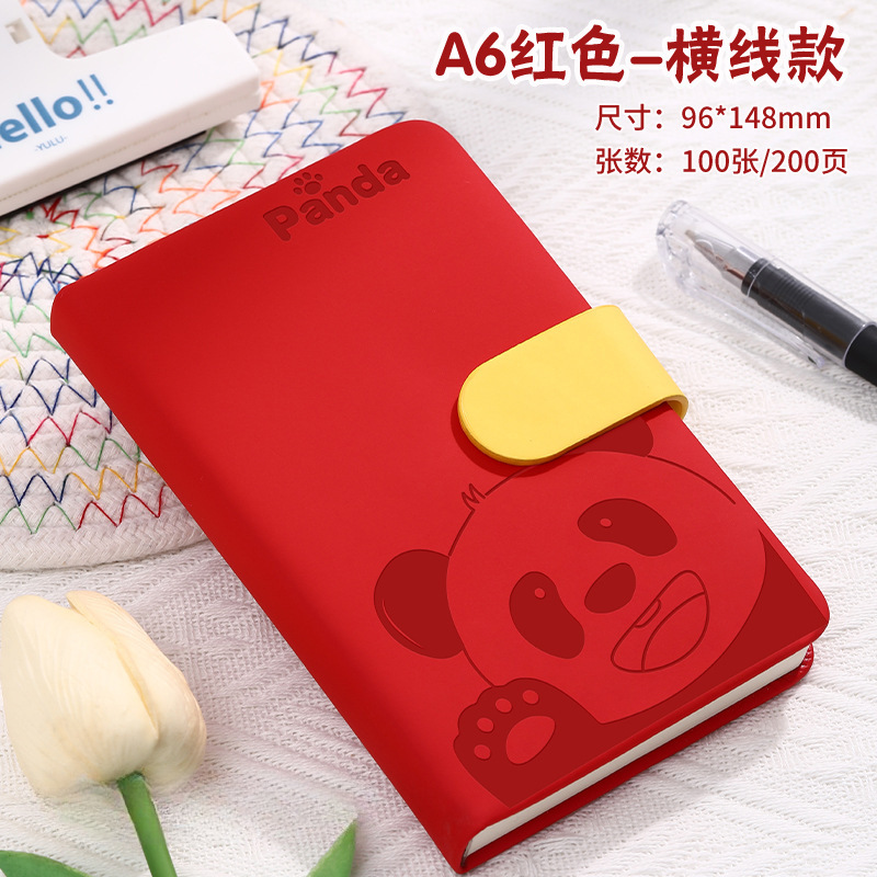 Panda hebilla pequeña cuaderno personalizado A6 portátil de bolsillo mini cuaderno de alto valor de cara diario