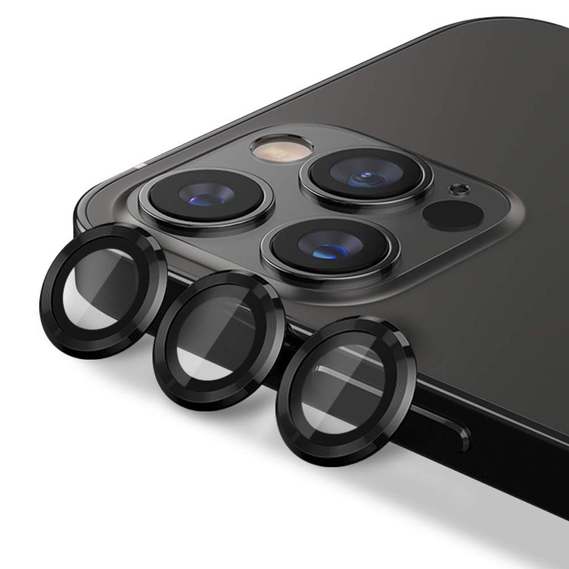 For iPhone 12 Pro Max Camera Lens Protector Tempered Glass Film Aluminum Alloy Screen Cover
