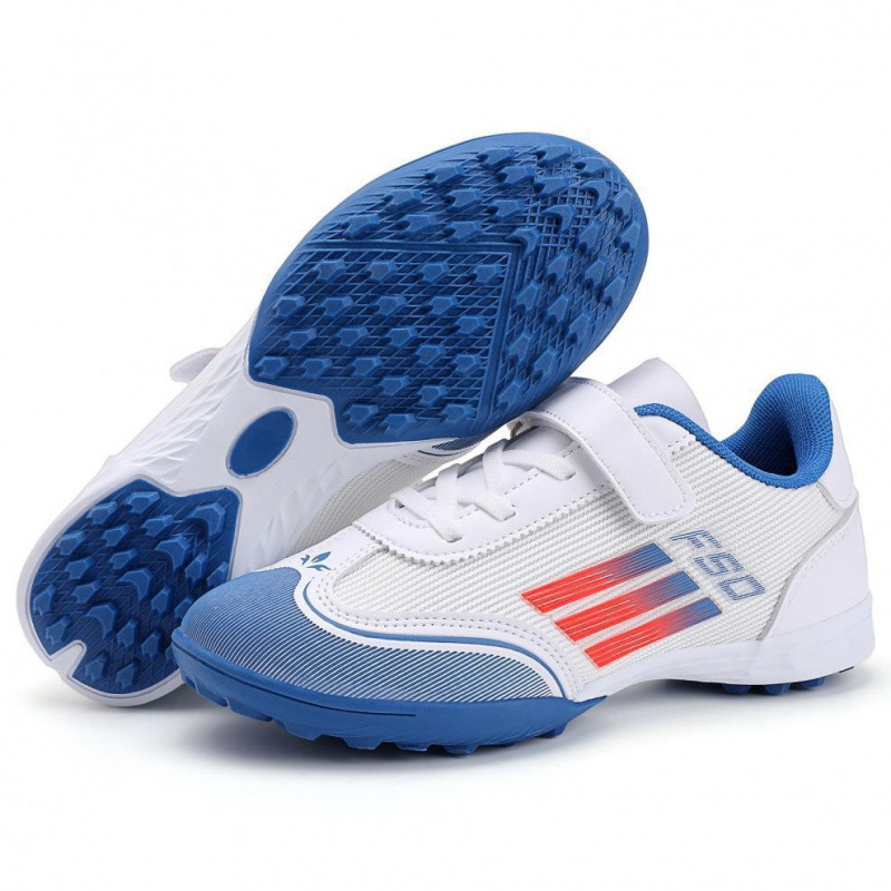 Zapatillas de Fútbol de Caña Baja para Niños F50 con Tacos Largos de PU, Malla y Caucho Transpirable