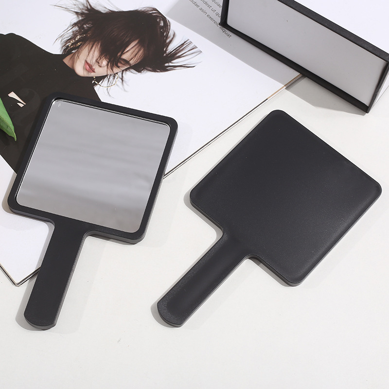 Handheld Makeup Mirror Handle Mirror Classy Portable Makeup Mirror Square Small Mirror Advertising Gift Beauty Mirror