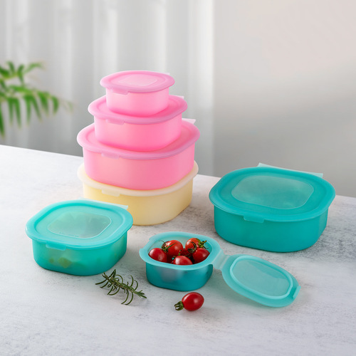 Food-grade silicone storage box refrigerator vegetable meat storage box frozen kitchen fruit vegetable FDA preservation box