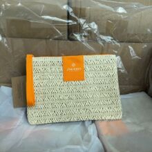 专柜赠品 新款草编化妆包 轻奢编织手拿包 收纳包