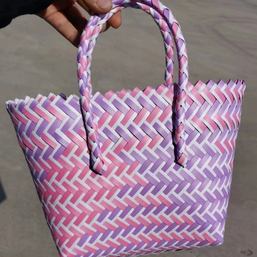 Новая корзина тканая сумка с ручной вежливостью DIY милые цветные сумки детские переносные женские портативные