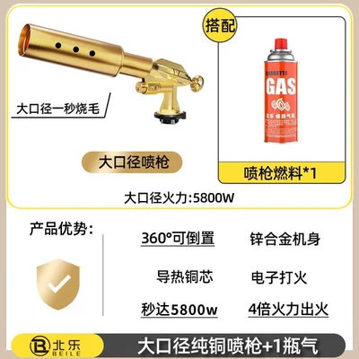 Alovlandırıcı (Vozduşka/İqniter), flame gun for burning pig hair - upgraded-copper-model-with-large-diameter-one-second-hair-removalexport-valvereversible-1-gas-canister