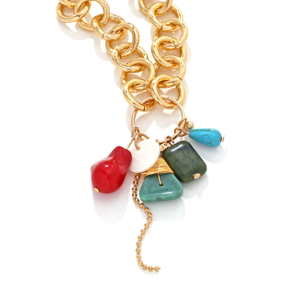 Woven Chain Chain Type 1 Piece Quantity Casual, Date Occasion Casual Modern Style Streetwear Geometric Pu Leather Alloy Resin Woven Chain Lobster Trigger Clasp Closure Pendant Necklaces Wholesale