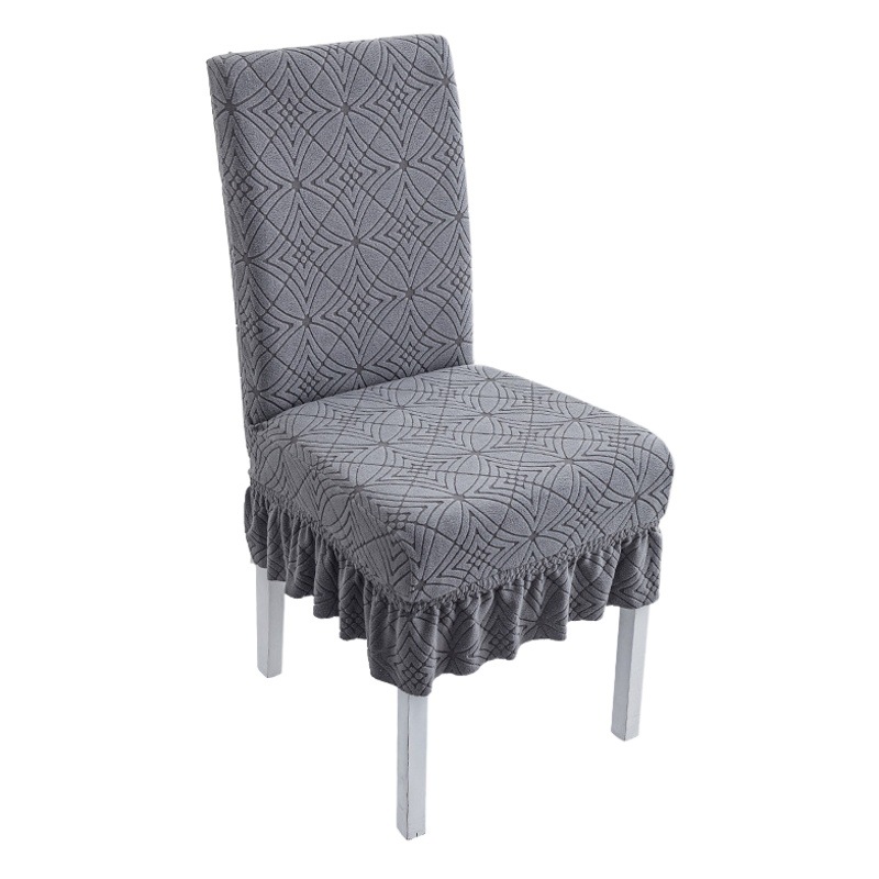 Funda de silla Jacquard recta, funda de silla universal gruesa con falda, respaldo integrado, funda de silla de comedor elástica, resistente a arañazos.