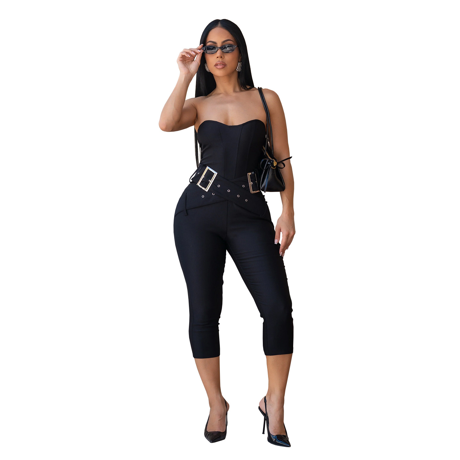 C7693 Aliexpress transfronterizo Amazon Europa y América de moda femenina sexy delgada de color sólido junkie