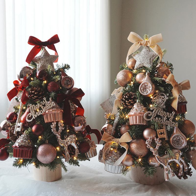 Nueva Navidad mini árbol de Navidad conjunto de decoración decoración decoración para el hogar DIY escritorio árbol de Navidad