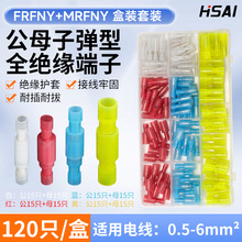 跨境货源FRFNY MRFNY子弹型120只套盒公母接线管盒装尼龙冷压端子