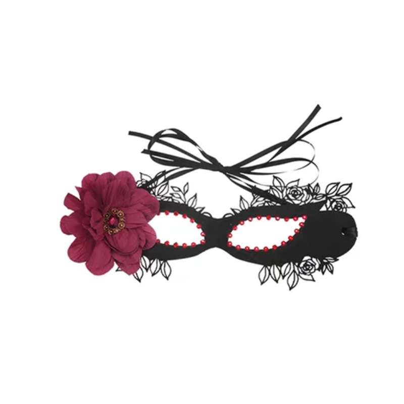 Máscaras de flores negras máscaras de baile de baile máscaras de mitad de cara máscaras de ojos máscaras de cosplay