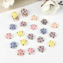 直播三生三世玫瑰花美甲飾品夜光三朵山茶花樹脂指甲配飾