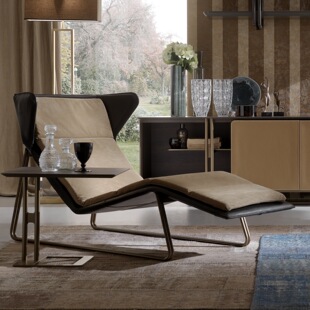Italian Nordic style fabric leather small sofa chair living room leisure chair single chair Italian simple lazy chair