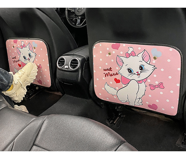 Short pink kitty chair back anti-kick pad children's rear seat protection pad anti-dirty protection pad for car rear wear protection