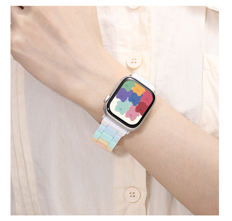 45g Weight Watch Strap Classification Arylic Material Solid Color Pattern Retro Style Retro Solid Color Watch Strap 3