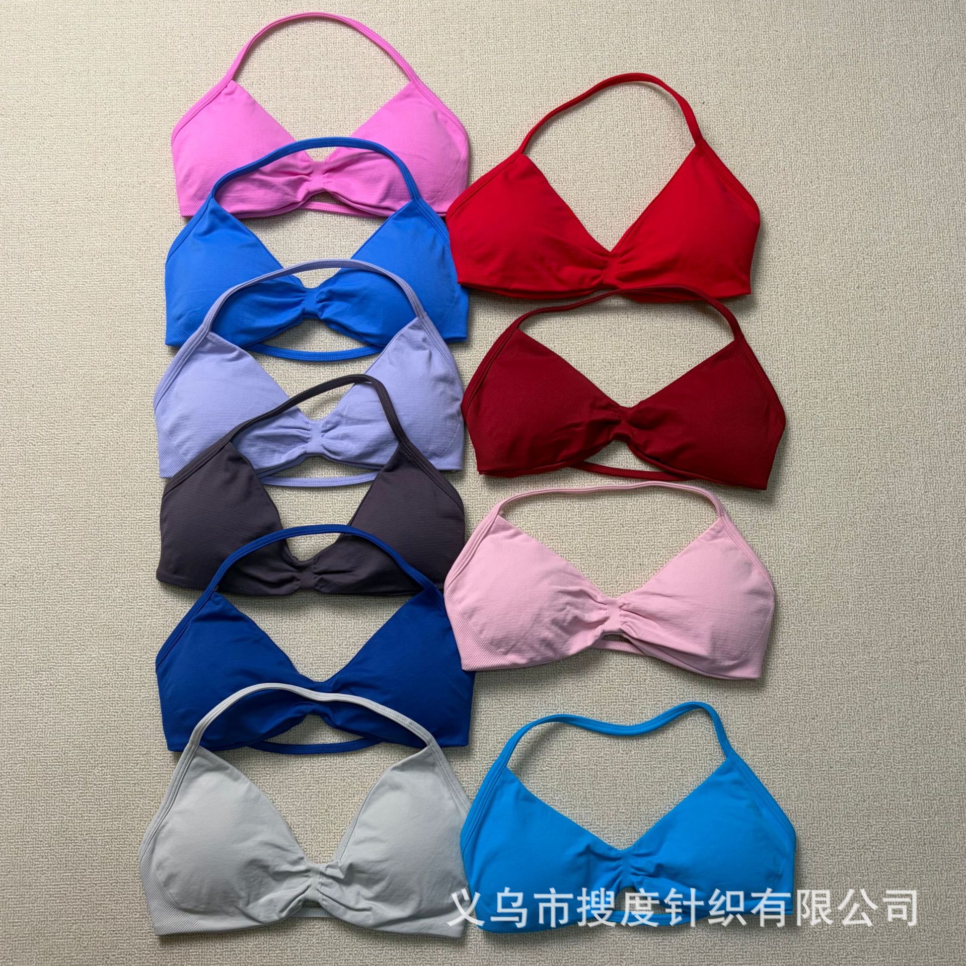 Bra deportivo de cuello colgante transfronterizo Europa y América nueva ropa interior sin marcas de fitness yoga rápido chaleco pequeño