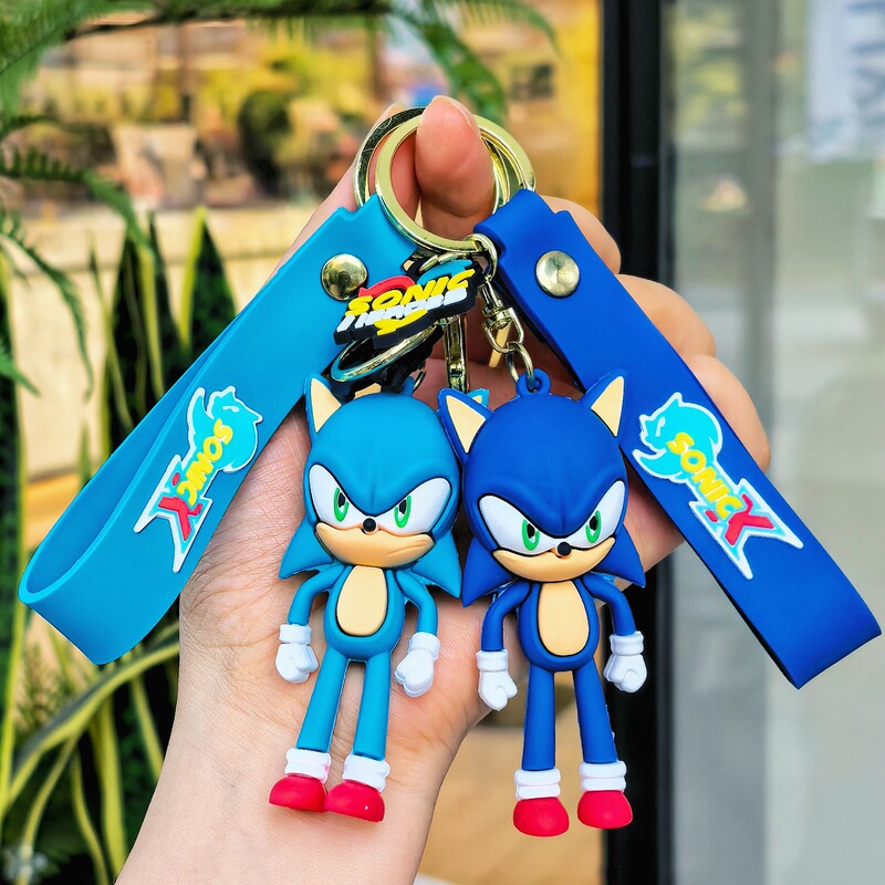 Anime Sonic Mouse Sonic Keychain Variable Speed Sonic Pendant Car Bag Key Chain Cross-border Small Gift