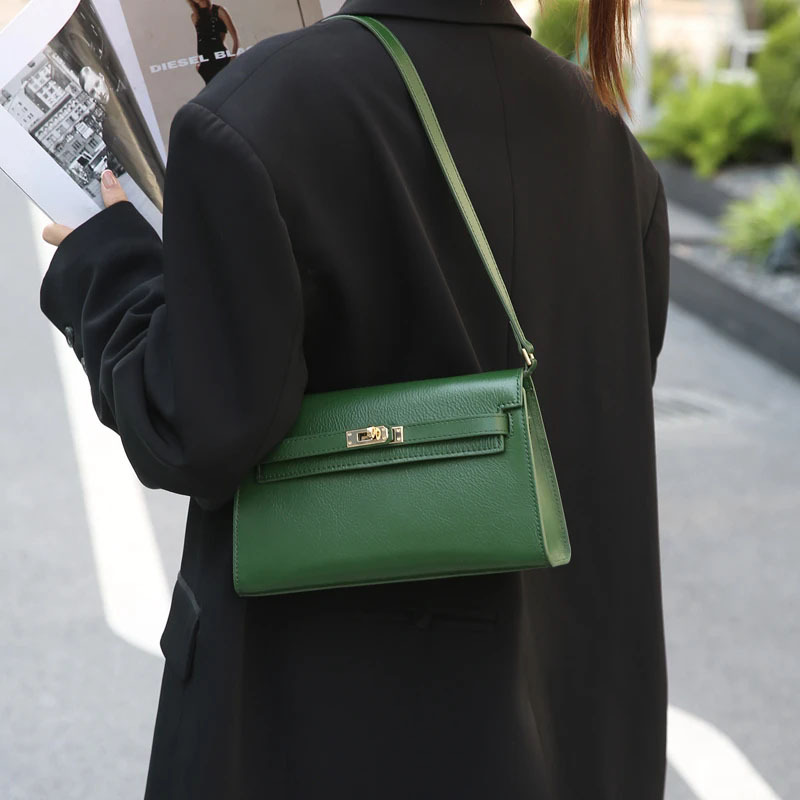 2026春夏新款真皮斜挎女包时尚简约大气腋下单肩经典百搭凯包手提