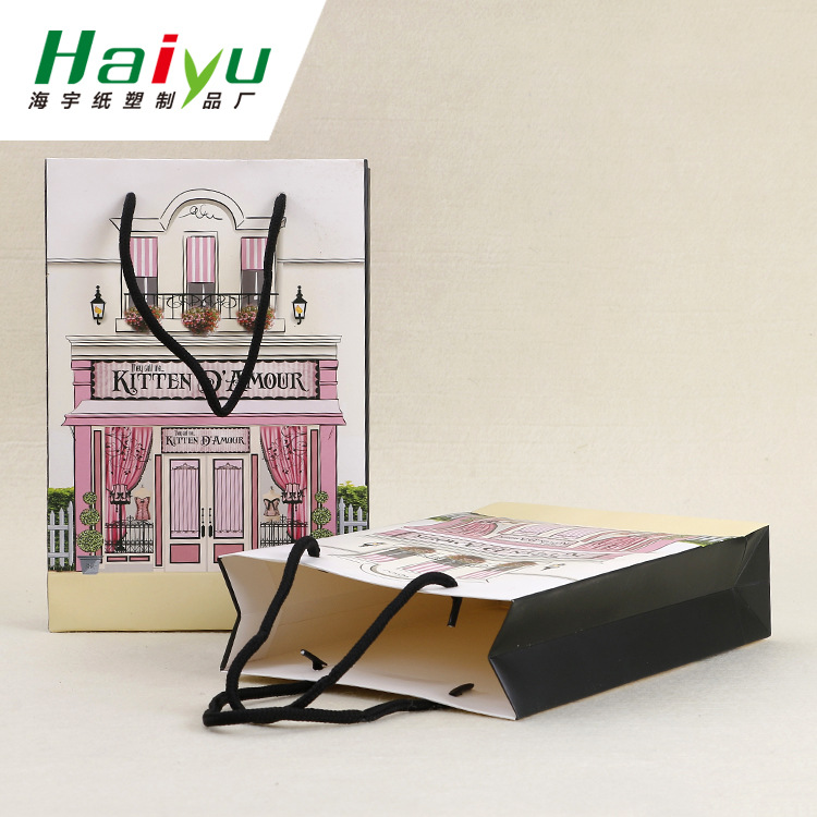 厂家直供定 制美观彩印手提纸袋广告宣传服装包装购物礼品袋定 做