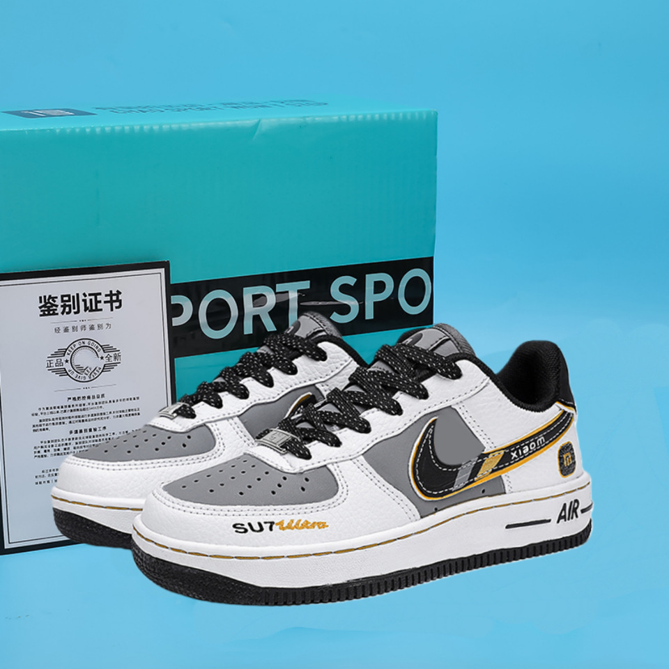 Putian Pure Original Popular Children's Air Force Af1 Low-Top Xiaomi Su7 Collaboration Boys and Girls Student Sneakers Sports Skate Shoes