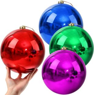 Large Size Bright Christmas Ball Christmas Tree Decoration Electroplated Plastic Ball Colorful Ball Hanging Ball Ceiling Arrangement