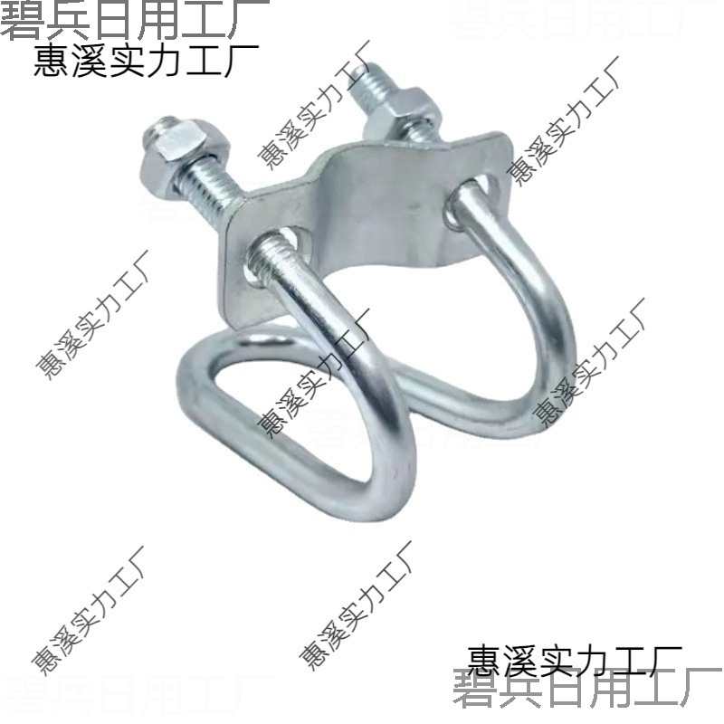 镀锌十字双U丝管卡扣大棚固定管卡U型抱箍水管卡母猪产床十字管卡