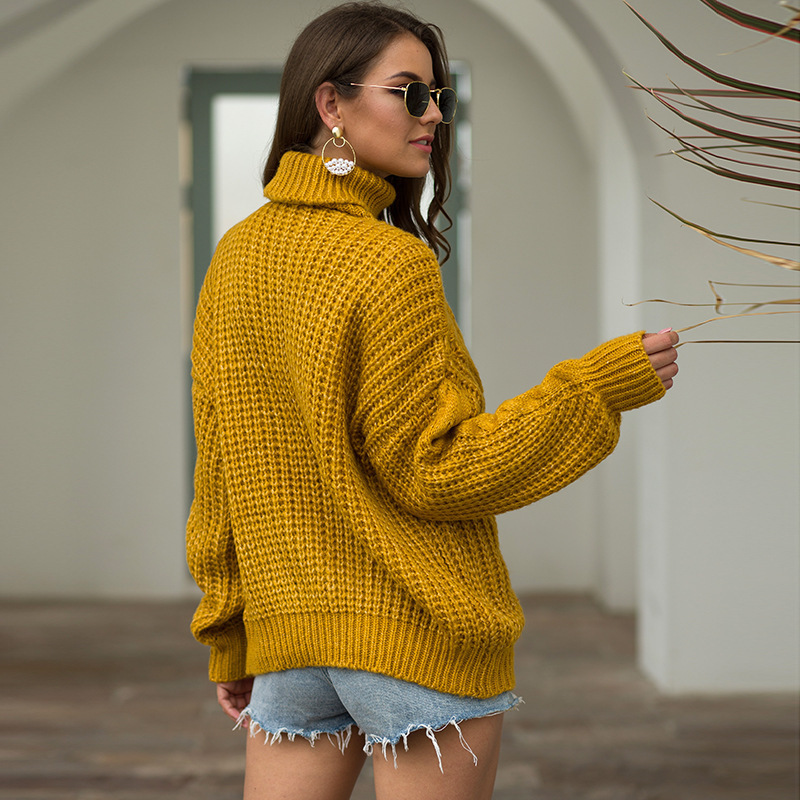 Suéter de punto estilo universitario para mujer, otoño-invierno 2026, el suéter de cuello alto de punto grueso más vendido en Amazon para mujer.