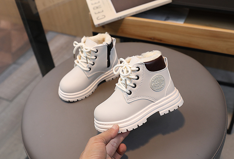 Winter New Children's Snow Boots with Plush and Warm Cotton Shoes for Boys, Yellow Boots for Girls, Martins Boots_voghion.com