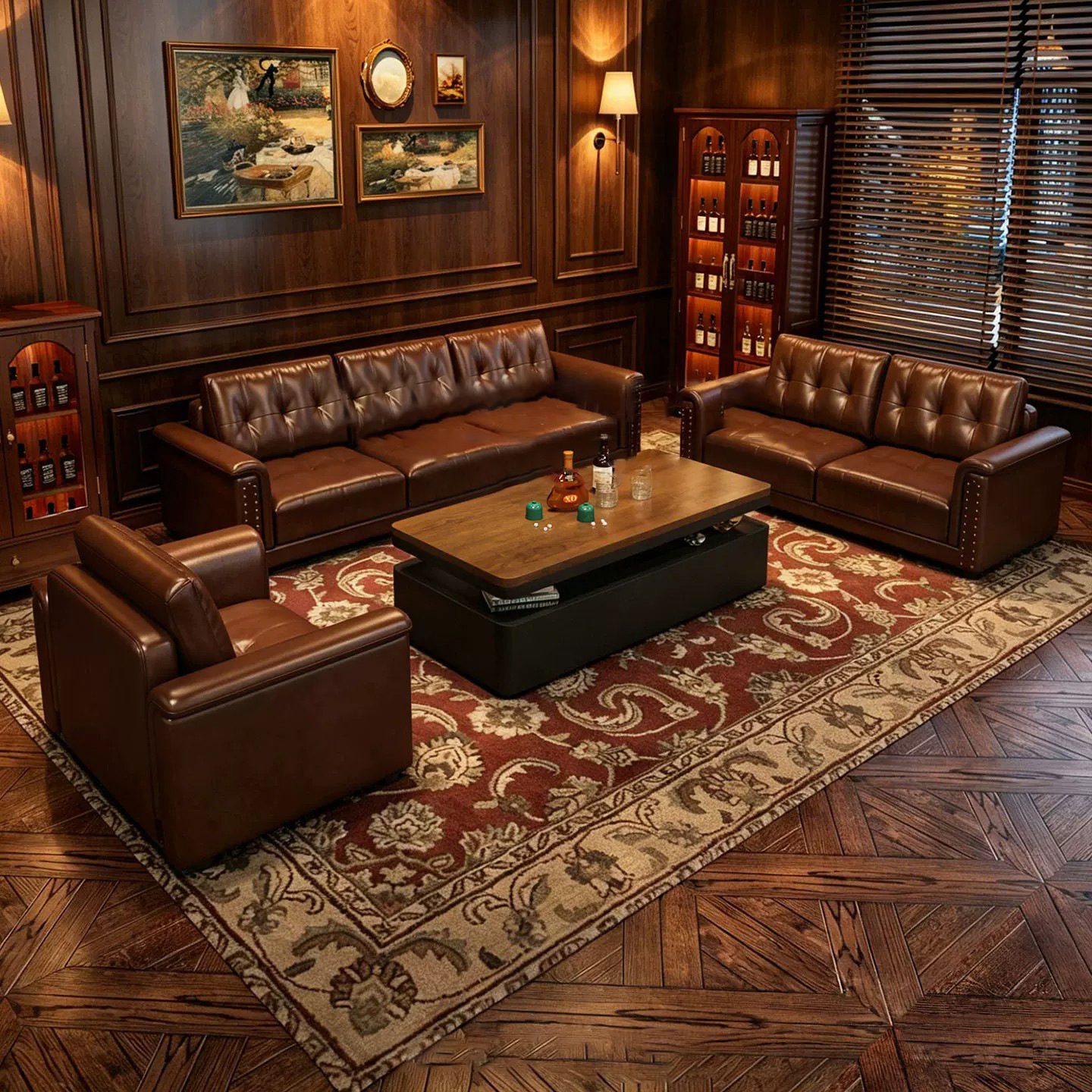 American-style cigar bar, whiskey pub, sake bar, sofa, western restaurant booth, cafe, light luxury commercial sofa