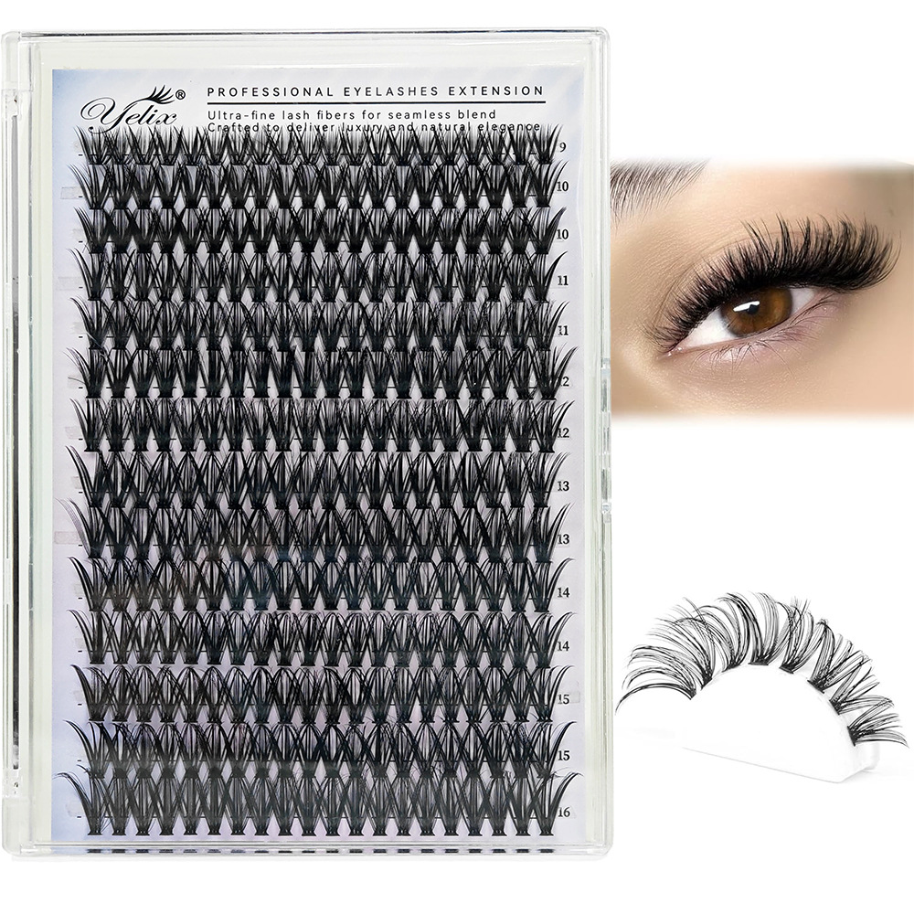Europeas y estadounidenses falsas pestañas 30D40D50D transfronterizas DIY 32 filas 640 ramas de pelo grueso libro de pestañas de comercio exterior