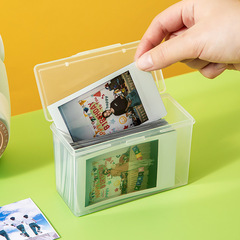 Instant camera photo storage box celebrity small card sticker album photo bank card flip-top transparent organizer box