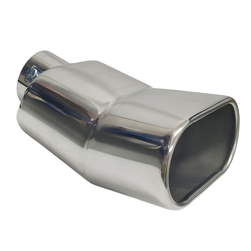 Cross-Border Best-Selling Square Flat-Mouth Exhaust Tip Stainless Steel Universal Muffler Modified Exhaust Pipe Tailpipe