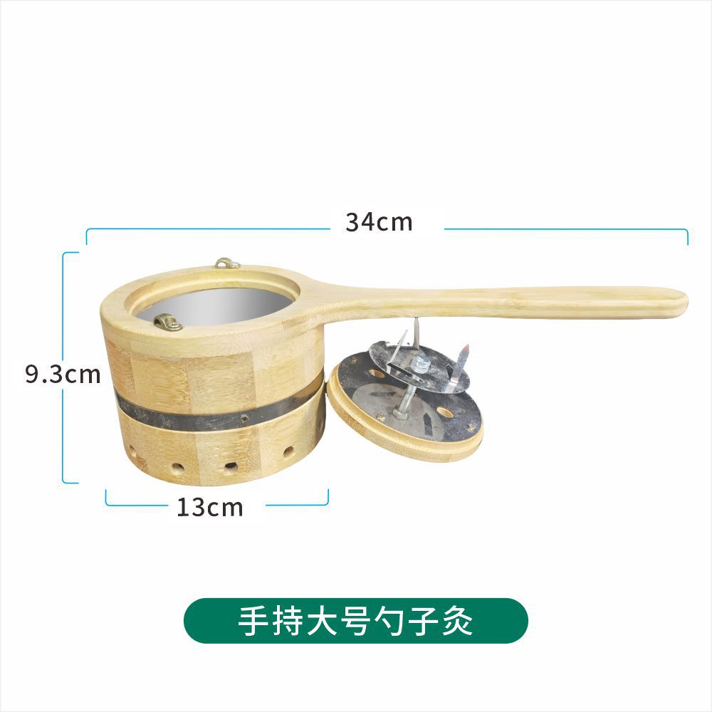 Handheld Wooden Moxa Box Smokeless Warming Moxibustion Device for Home Body Use in use