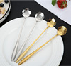 Spoon stainless steel, coffee mixing stick contains rose, wholesale