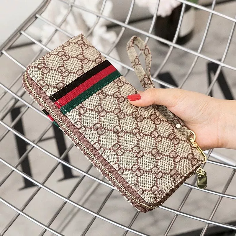 Wallet with letters, shoulder bag, chain with zipper, hand loop bag, capacious small bag
