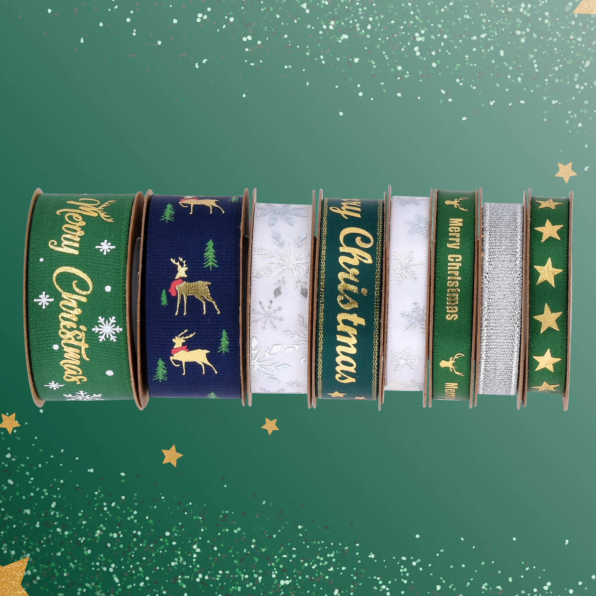 Amazon transfronterizo nuevo cinturón de decoración de Navidad impresa carta de ciervo cinturón forjado embalaje de regalo combinación de cinturón de Navidad