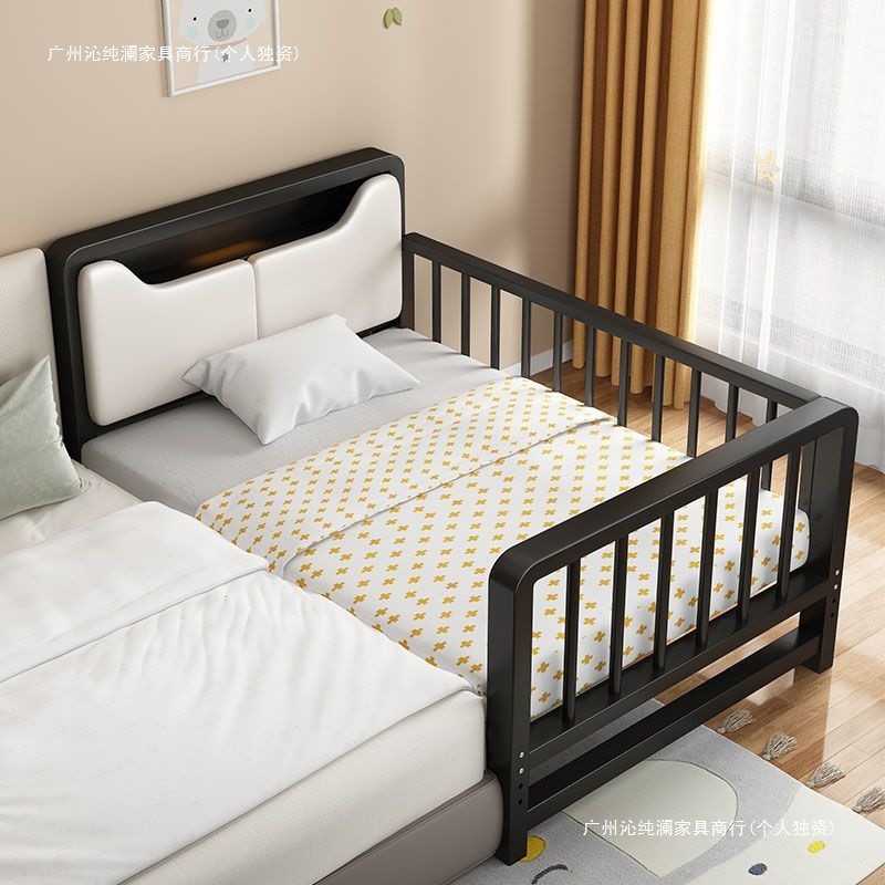 Wrought Iron Splicing Bed Baby Widened Guardrail Children's Bed Boy Single Bed Girl Home Children's Tatami Crib