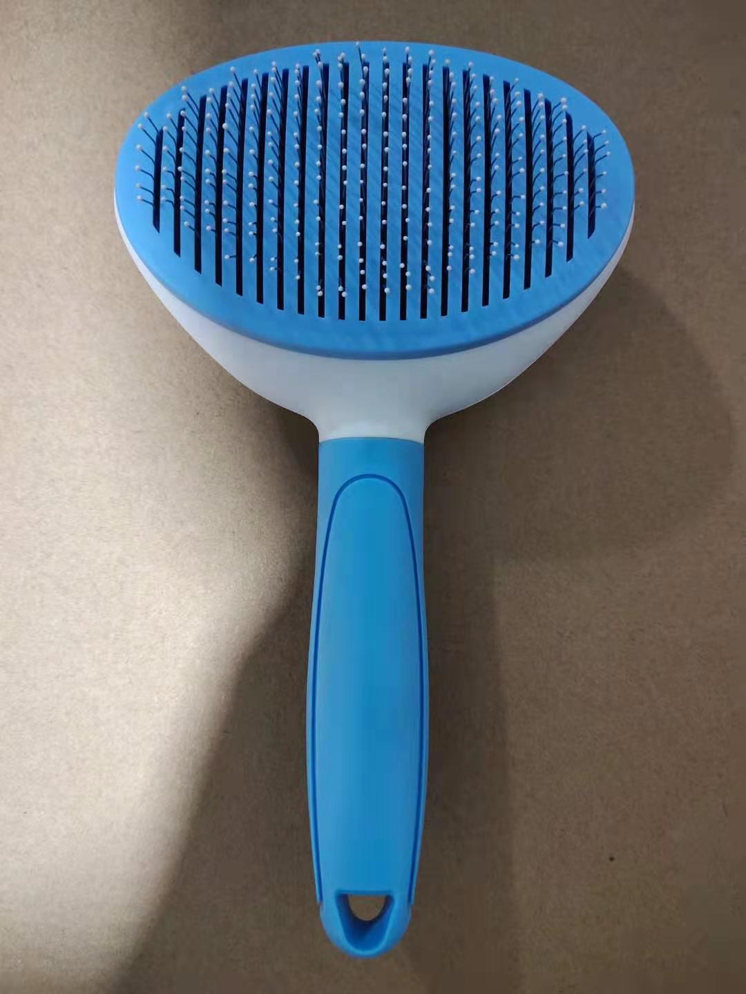 Beauty Dog Comb, Pet Comb, Stainless Steel Dehairing Self-Cleaning Comb, One-Click Dehairing Brush