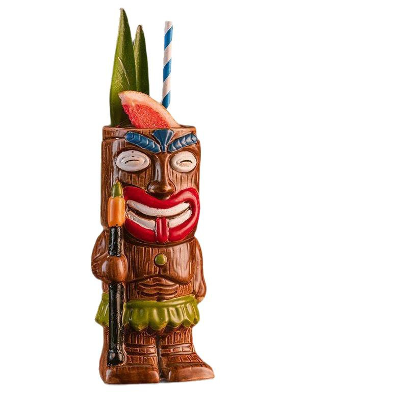 Estilo extraño Hawaiian Tiki Cup Tiki Cup Cocktail Glass Glass Ceramic Frosted Glass Drinking Glass Ideas
