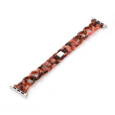 适用苹果树脂表带apple Watch2/3/4/5/6代单排牛仔链时尚手腕表带