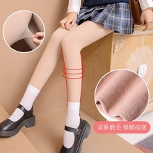 光腿神器双层自然肤打底裤女外穿秋冬季加绒厚丝袜肉色连裤袜批发