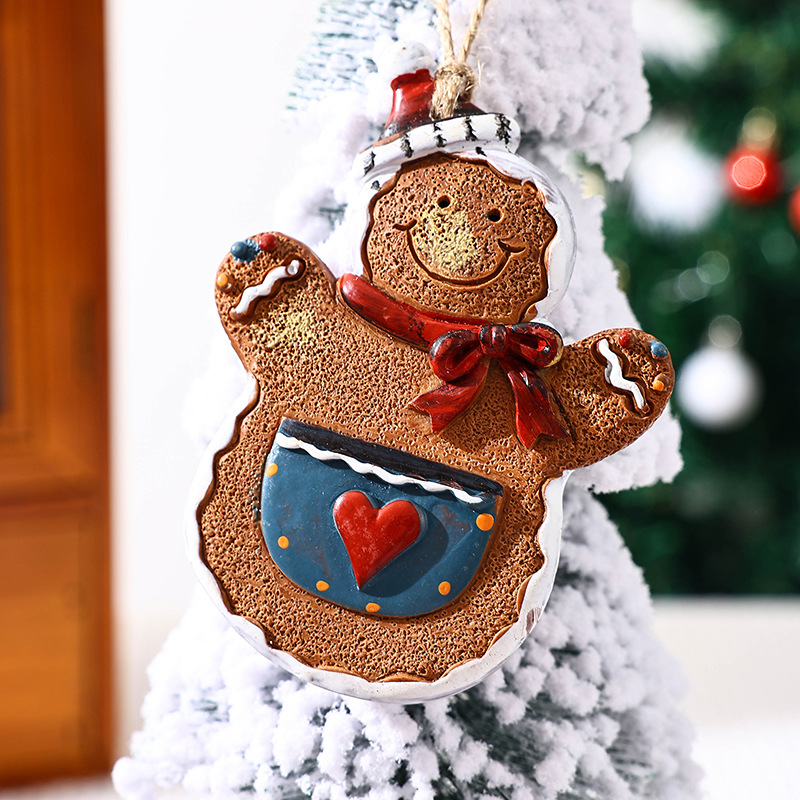 50g Weight pendant Home Textiles & Decor Type Hanging Ornaments Event & Party Supplies 1 Piece Quantity Party, Festival Occasion Resin Material Christmas Festival Gingerbread Pattern Cute Style Christmas Cute Gingerbread Resin Party Festival Hanging Ornaments 11