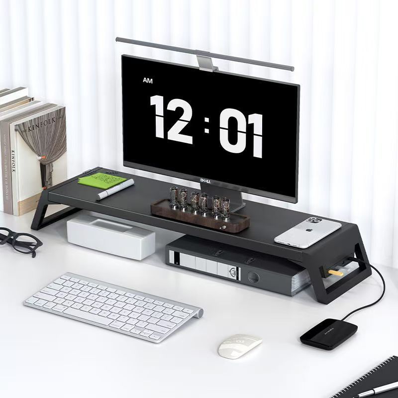 电脑增高架usb显示器托架支架垫高底座台式桌面办公桌收纳置物架