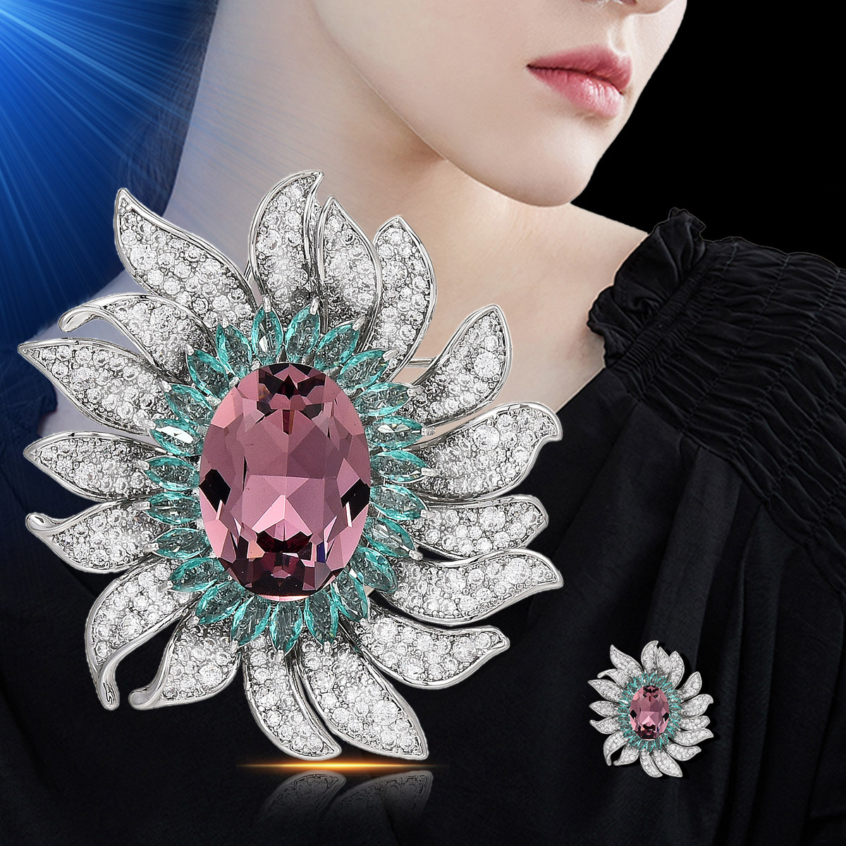 Elegante Sonnenblumen Brosche Für Damen Herbst Winter Mode_voghion.com