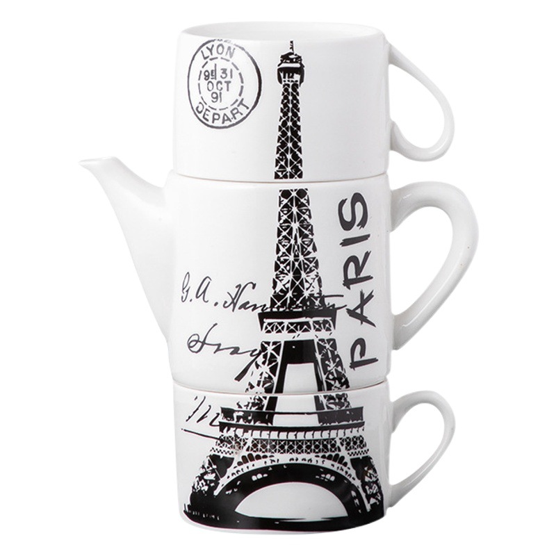 Juego de té de cerámica de estilo europeo del norte traje de hogar sala de estar juego de agua tetera flor tetera juego de té traje