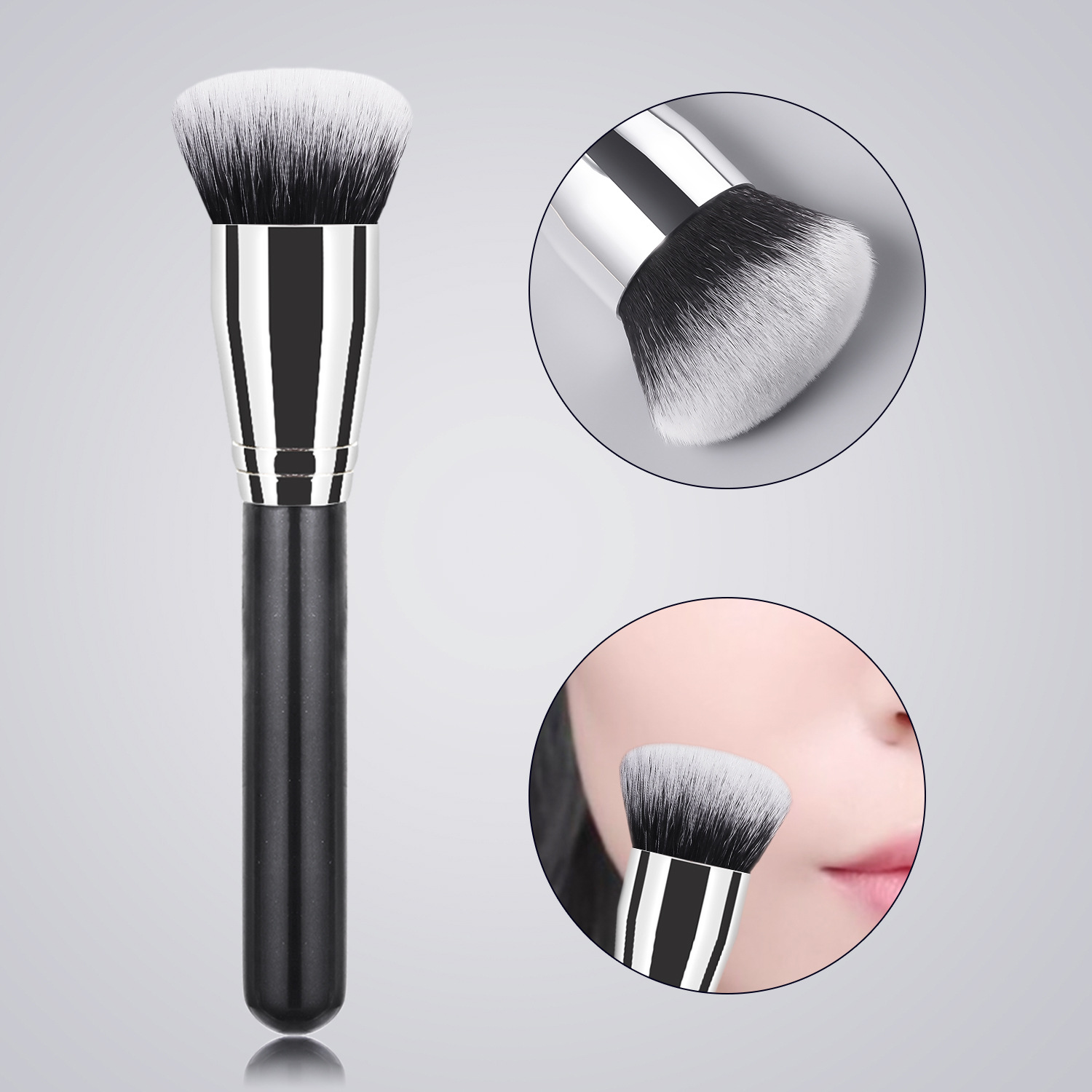 Sombra solo cepillo de maquillaje de alta calidad grande cepillo suelto cepillo de La Fundación cepillo de sombra de ojos cepillo en forma de abanico belleza