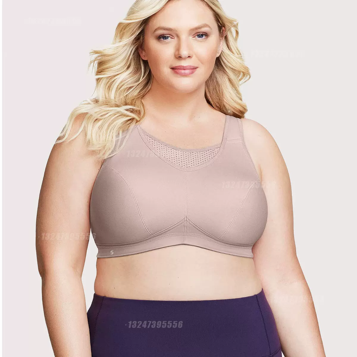 欧美运动大码大罩杯女士薄款蕾丝文胸全罩杯上托收副乳内衣